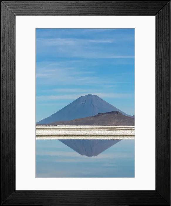 Framed Print : El Misti volcano reflected in a pool at salt flats, Salinas y Aguada Blanca National Reserve, Arequipa Province, Arequipa Region, Peru Framed Print : El Misti volcano reflected in a pool at salt flats, Salinas y Aguada Blanca National Reserve, Arequipa Province, Arequipa Region, Peru