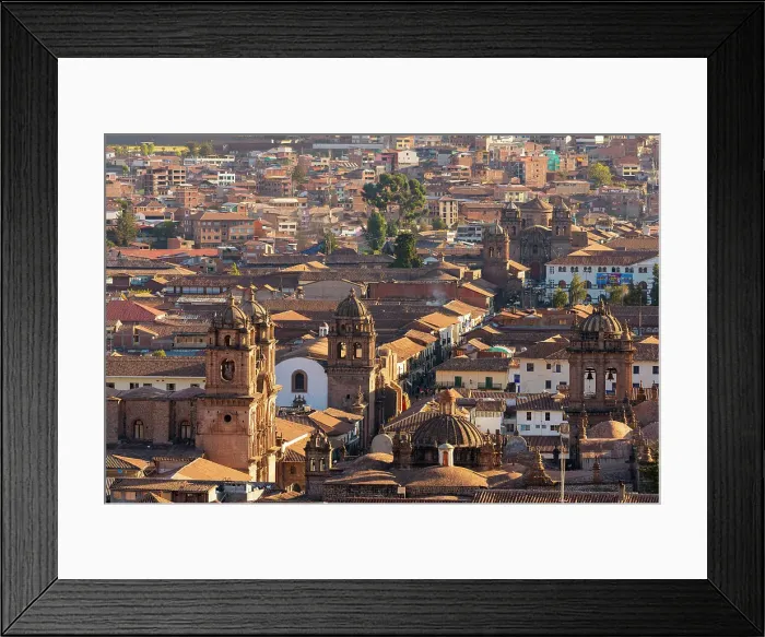 Framed Print : Elevated view of Cusco Cathedral and Church of the Society of Jesus, UNESCO, Cusco, Cusco Province, Cusco Region, Peru Framed Print : Elevated view of Cusco Cathedral and Church of the Society of Jesus, UNESCO, Cusco, Cusco Province, Cusco Region, Peru