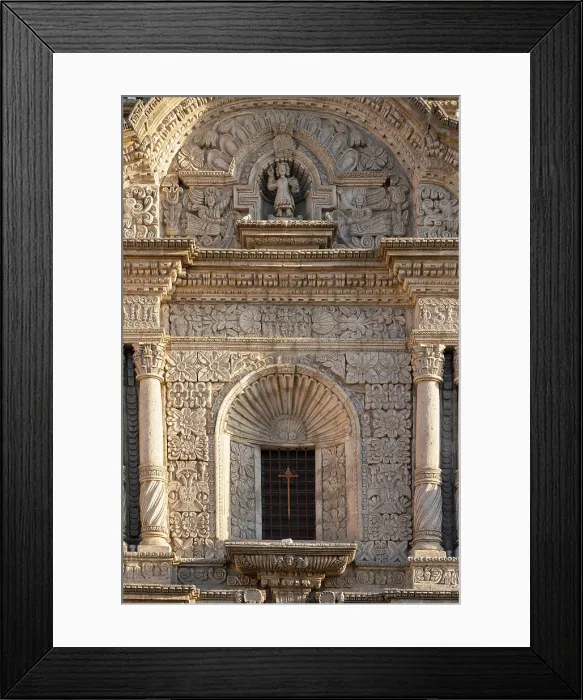 Framed Print : Detail of facade of Church of the Company, UNESCO, Arequipa, Arequipa Province, Arequipa Region, Peru Framed Print : Detail of facade of Church of the Company, UNESCO, Arequipa, Arequipa Province, Arequipa Region, Peru