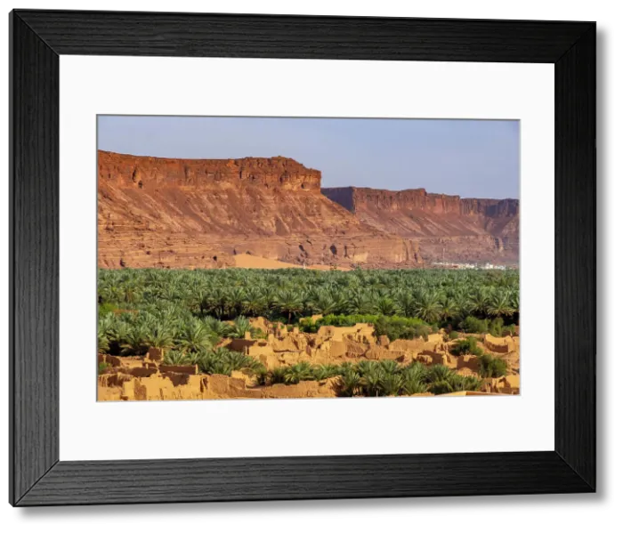 Framed Print : Date palms and old town ruins in the Oasis of Al-Ula, Medina Province, Saudi Arabia Framed Print : Date palms and old town ruins in the Oasis of Al-Ula, Medina Province, Saudi Arabia