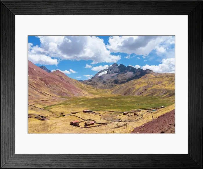 Framed Print : Houses on countryside with Takusiri mountain (5350 m) in background, near Uchullujllo, Pitumarca District, Canchis Province, Cuzco Region, Peru Framed Print : Houses on countryside with Takusiri mountain (5350 m) in background, near Uchullujllo, Pitumarca District, Canchis Province, Cuzco Region, Peru