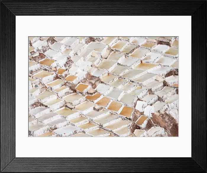 Framed Print : High angle view of Maras salt marsh terraces, Salinas de Maras, Cuzco Region, Peru Framed Print : High angle view of Maras salt marsh terraces, Salinas de Maras, Cuzco Region, Peru