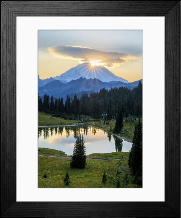 Framed Print : Mount Rainier and Tipsoo Lake, Mount Rainier National Park, Washington, USA