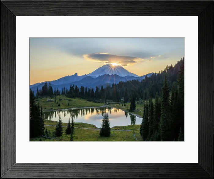 Framed Print : Mount Rainier and Tipsoo Lake, Mount Rainier National Park, Washington, USA