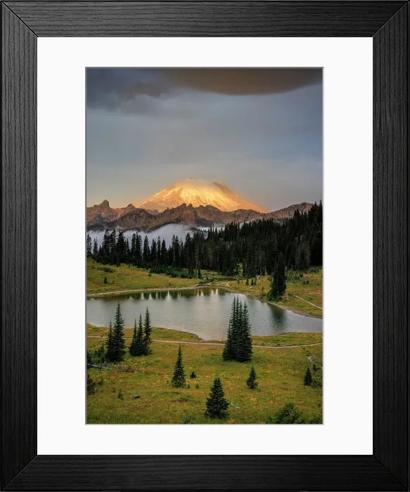 Framed Print : Mount Rainier and Tipsoo Lake, Mount Rainier National Park, Washington, USA