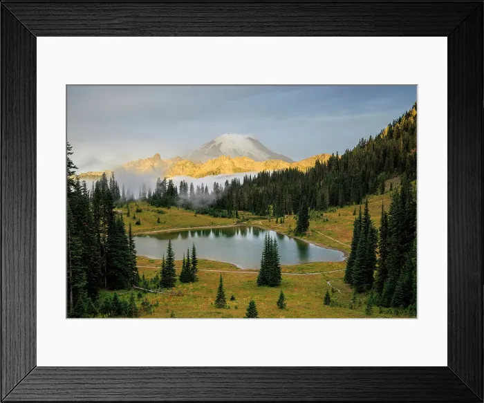 Framed Print : Mount Rainier and Tipsoo Lake, Mount Rainier National Park, Washington, USA