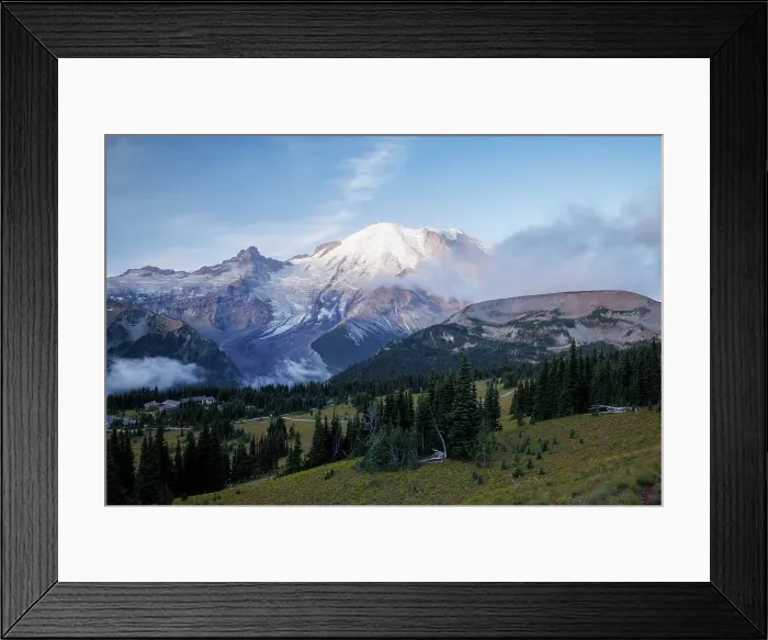 Framed Print : First light on Mount Rainier, Mount Rainier National Park, Washington, USA Framed Print : First light on Mount Rainier, Mount Rainier National Park, Washington, USA