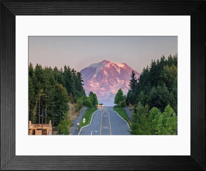 Framed Print : RV on a road to Rainier, Mount Rainier National Park, Washington, USA Framed Print : RV on a road to Rainier, Mount Rainier National Park, Washington, USA