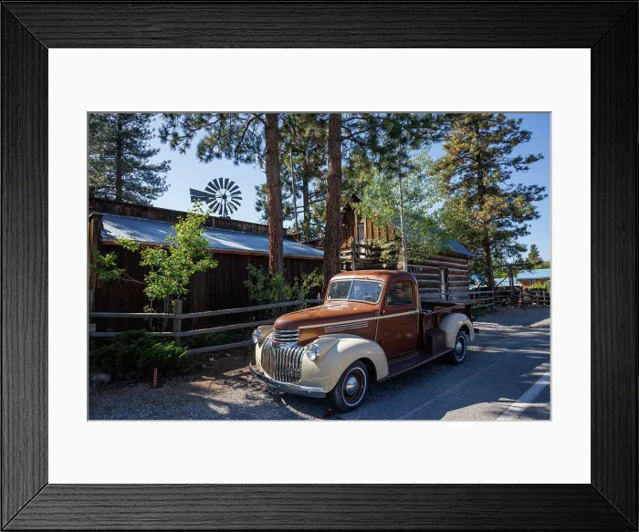 Framed Print : Classic Chevrolet Car, Winthrop, North Cascades National Park, Washington, USA