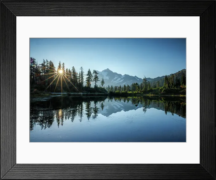 Framed Print : Mount Shuksan reflected in Mirror Lake, North Cascades National Park, Washington, USA Framed Print : Mount Shuksan reflected in Mirror Lake, North Cascades National Park, Washington, USA