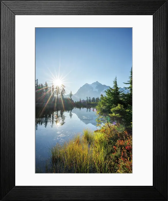 Framed Print : Mount Shuksan reflected in Mirror Lake, North Cascades National Park, Washington, USA Framed Print : Mount Shuksan reflected in Mirror Lake, North Cascades National Park, Washington, USA
