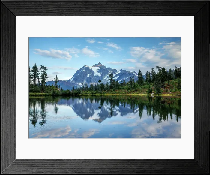 Framed Print : Mount Shuksan reflected in Mirror Lake, North Cascades National Park, Washington, USA Framed Print : Mount Shuksan reflected in Mirror Lake, North Cascades National Park, Washington, USA