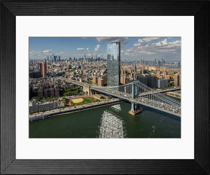 Framed Print : Aerial of Manhattan Bridge & One Manhattan Square building, New York, United States of America Framed Print : Aerial of Manhattan Bridge & One Manhattan Square building, New York, United States of America