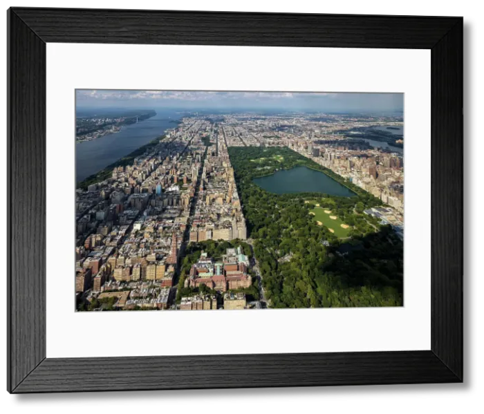 Framed Print : Aerial of the Hudson River, Upper West Side & Central Park, Manhattan, New York, United States of America
