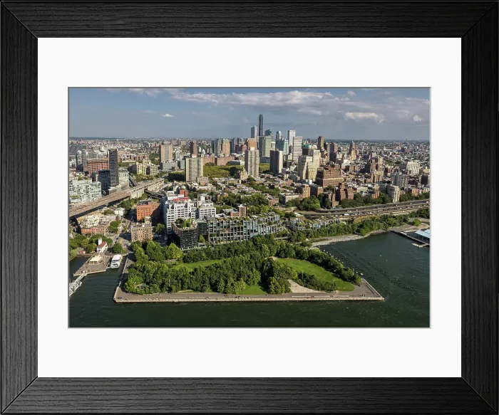 Framed Print : Aerial of Brooklyn Bridge Park & Brooklyn, New York, United States of America Framed Print : Aerial of Brooklyn Bridge Park & Brooklyn, New York, United States of America