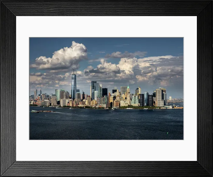Framed Print : Aerial of Hudson River & Lower Manhattan, New York, United States of America Framed Print : Aerial of Hudson River & Lower Manhattan, New York, United States of America