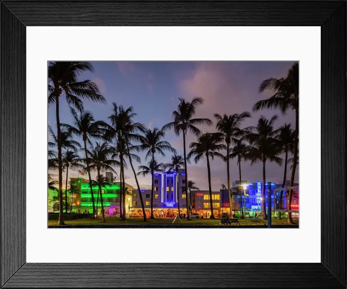 Framed Print : Ocean Drive at dusk, Miami, United States of America Framed Print : Ocean Drive at dusk, Miami, United States of America