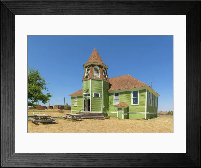 Framed Print : Ghost Town Shankiko Schoolhouse, Highway 97, Wasco County, Oregon, USA