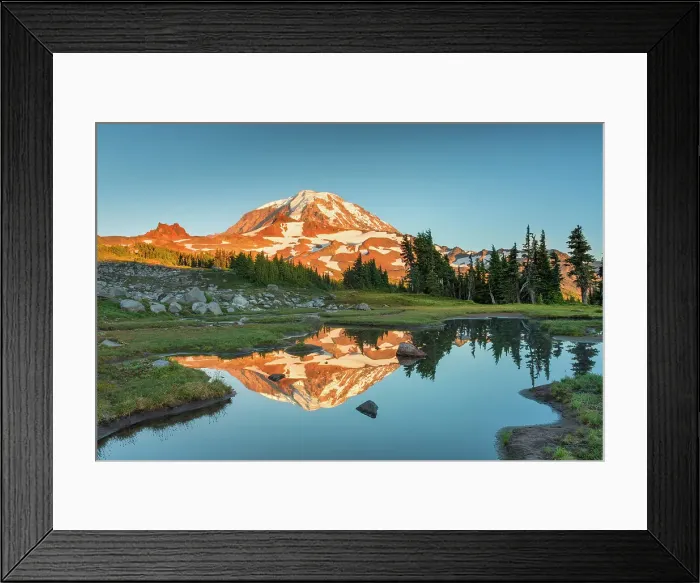 Framed Print : Mt. Rainier Reflection, Spray Park, Mt. Rainier National Park, Washington State, USA Framed Print : Mt. Rainier Reflection, Spray Park, Mt. Rainier National Park, Washington State, USA