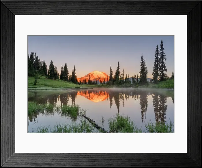Framed Print : Mt. Rainier reflection in Upper Tipsoo Lake, Nationalpark Mt. Rainier, North West, Washington State, USA