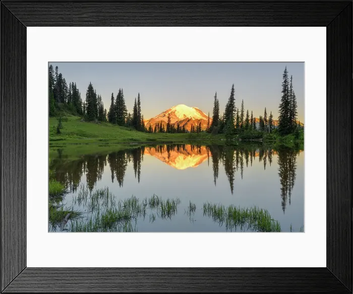 Framed Print : Mt. Rainier reflection in Upper Tipsoo Lake, Nationalpark Mt. Rainier, North West, Washington State, USA Framed Print : Mt. Rainier reflection in Upper Tipsoo Lake, Nationalpark Mt. Rainier, North West, Washington State, USA