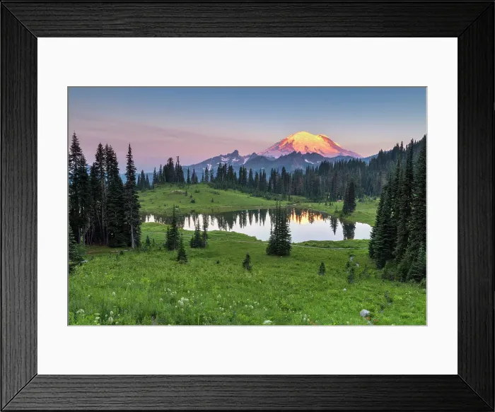 Framed Print : View of Lower Tipsoo Lake and Mt Rainier, Nationalpark Mt. Rainier, North West, Washington State, USA Framed Print : View of Lower Tipsoo Lake and Mt Rainier, Nationalpark Mt. Rainier, North West, Washington State, USA