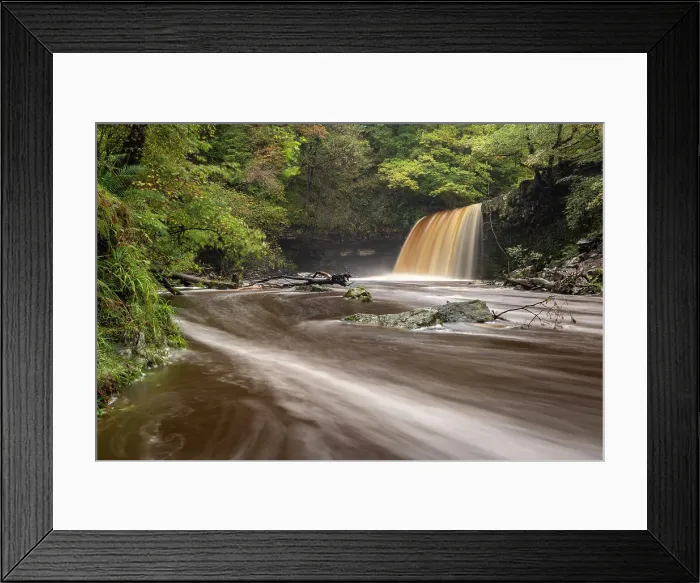 Framed Print : Sgwd Gwladys waterfall near Pontneddfechan, Brecon Beacons National Park, Powys, Wales. Autumn (October) 2021 Framed Print : Sgwd Gwladys waterfall near Pontneddfechan, Brecon Beacons National Park, Powys, Wales. Autumn (October) 2021