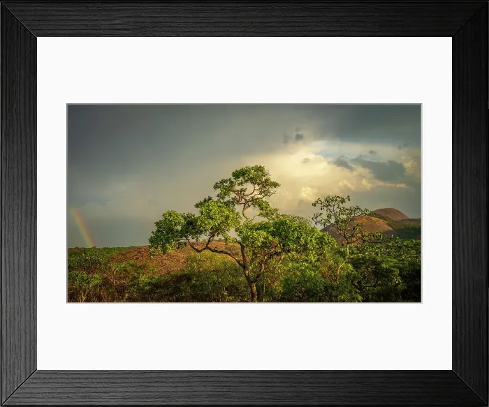 Framed Print : Africa, Zambia, Northern Zambia, Mutinondo Wilderness. On a hike in the rocky landscape at sunset with a rainbow Framed Print : Africa, Zambia, Northern Zambia, Mutinondo Wilderness. On a hike in the rocky landscape at sunset with a rainbow