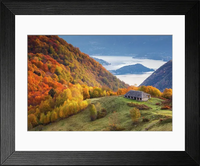 Framed Print : Autumn view of Lenno and lake Como from Piano delle Alpi. Cerano d'Intelvi, Intelvi valley (val d'Intelvi), lake Como, Como province, Lombardy, Italy Framed Print : Autumn view of Lenno and lake Como from Piano delle Alpi. Cerano d'Intelvi, Intelvi valley (val d'Intelvi), lake Como, Como province, Lombardy, Italy