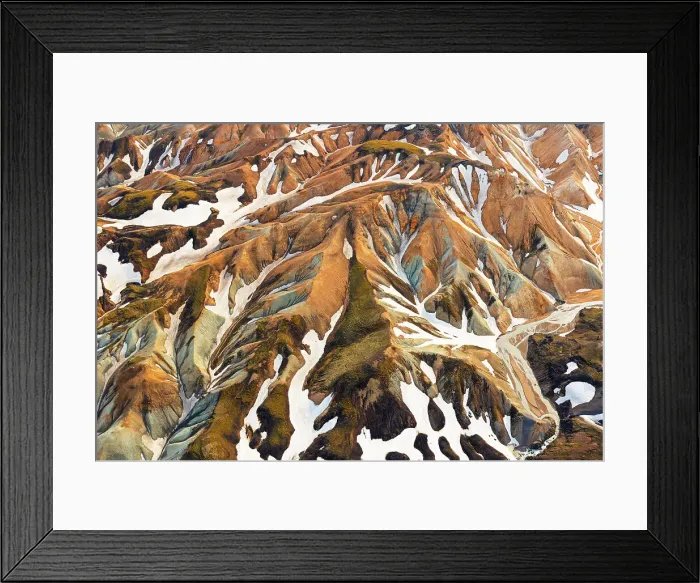 Framed Print : aerial view of Landmannaugar area during a summer day, Iceland Framed Print : aerial view of Landmannaugar area during a summer day, Iceland