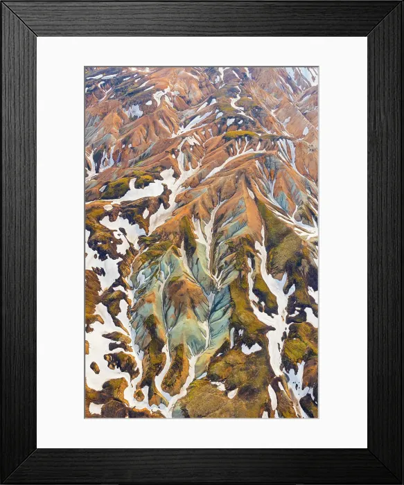 Framed Print : aerial view of Landmannaugar area during a summer day, Iceland Framed Print : aerial view of Landmannaugar area during a summer day, Iceland
