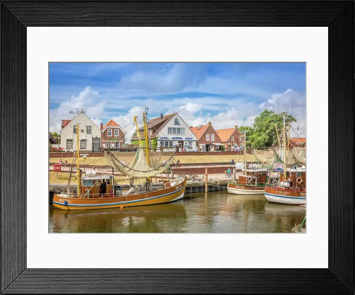 Framed Print : Shrimp boats in the harbor of Greetsiel, East Frisia, Lower Saxony, Germany Framed Print : Shrimp boats in the harbor of Greetsiel, East Frisia, Lower Saxony, Germany