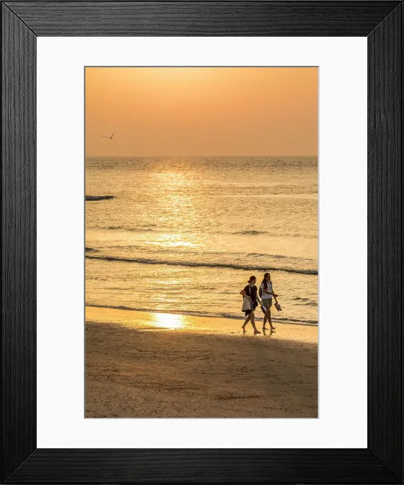 Framed Print : Sunset walkers on the northern beach of Norderney, East Frisian Islands, East Frisia, Lower Saxony, Germany Framed Print : Sunset walkers on the northern beach of Norderney, East Frisian Islands, East Frisia, Lower Saxony, Germany