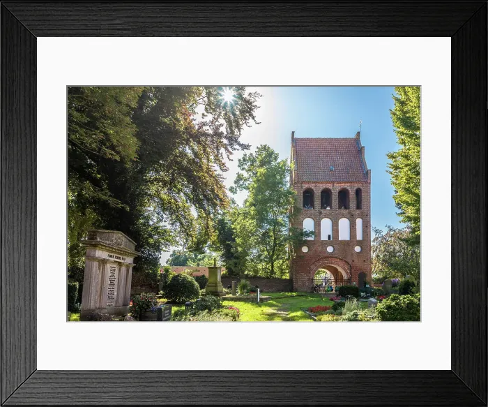 Framed Print : Bell tower of St. Johannes Church, Bad Zwischenahn, Oldenburger Land, Lower Saxony, Germany Framed Print : Bell tower of St. Johannes Church, Bad Zwischenahn, Oldenburger Land, Lower Saxony, Germany