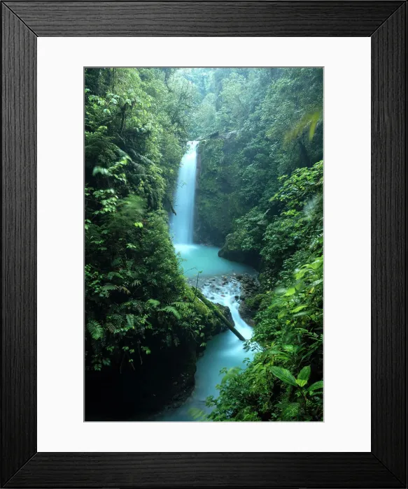 Framed Print : Blue Falls of Costa Rica, Alajuela Province, Costa Rica, Central America Framed Print : Blue Falls of Costa Rica, Alajuela Province, Costa Rica, Central America
