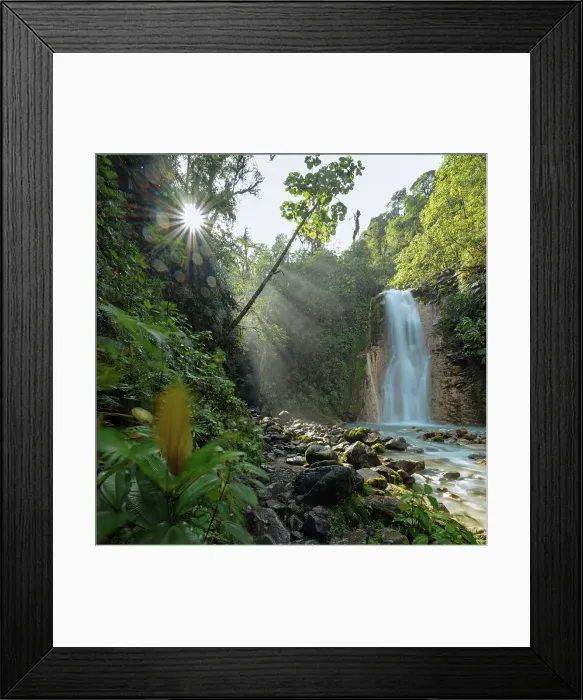 Framed Print : Blue Falls of Costa Rica, Alajuela Province, Costa Rica, Central America Framed Print : Blue Falls of Costa Rica, Alajuela Province, Costa Rica, Central America
