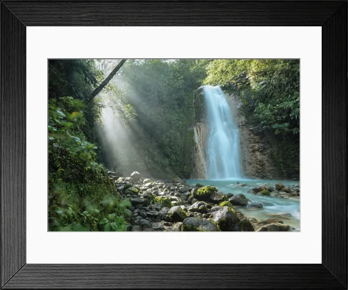 Framed Print : Blue Falls of Costa Rica, Alajuela Province, Costa Rica, Central America