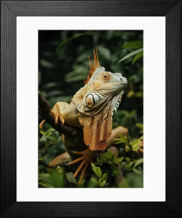 Framed Print : Green Iguana (Iguana iguana), Alajuela Province, Costa Rica, Central America