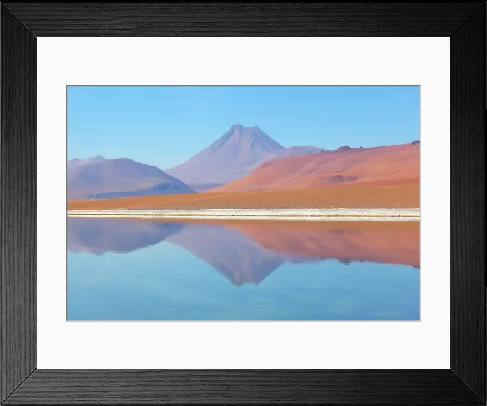 Framed Print : The Salar de Pujsa salt flat and Acamarachi volcano (also known as Pili volcano), Antofagasta Region, Chile Framed Print : The Salar de Pujsa salt flat and Acamarachi volcano (also known as Pili volcano), Antofagasta Region, Chile