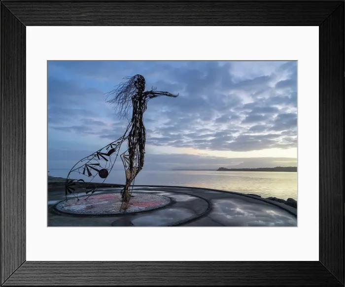 Framed Print : Sculpture of Princesa Licarayen at dawn, Puerto Varas, Llanquihue Province, Los Lagos Region, Chile