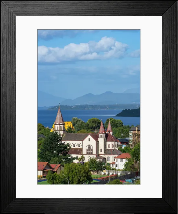 Framed Print : Iglesia del Sagrado Corazon de Jesus and Lake Llanquihue, Puerto Varas, Llanquihue Province, Los Lagos Region, Chile Framed Print : Iglesia del Sagrado Corazon de Jesus and Lake Llanquihue, Puerto Varas, Llanquihue Province, Los Lagos Region, Chile