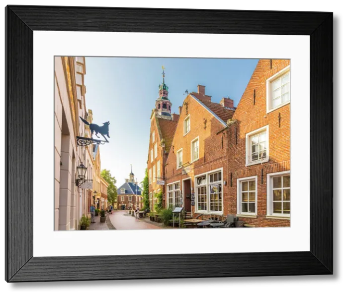 Framed Print : Historic houses on Rathausstrasse in the old town, Leer, East Frisia, Lower Saxony, Germany Framed Print : Historic houses on Rathausstrasse in the old town, Leer, East Frisia, Lower Saxony, Germany