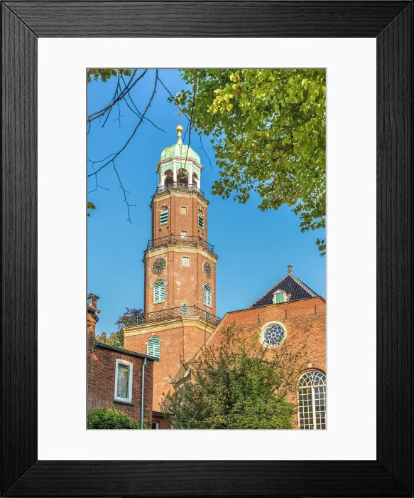 Framed Print : Large church in the old town of Leer, East Frisia, Lower Saxony, Germany Framed Print : Large church in the old town of Leer, East Frisia, Lower Saxony, Germany