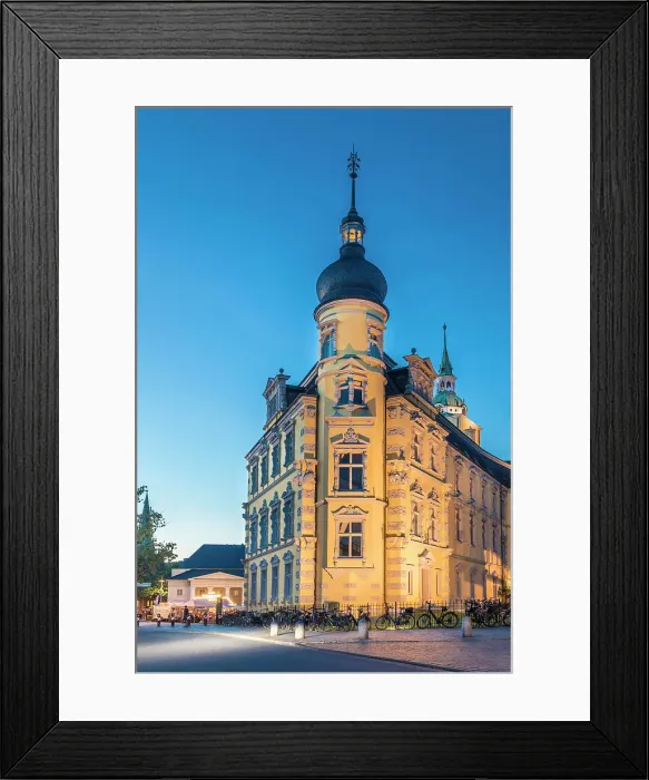 Framed Print : Oldenburg Castle at blue hour, Oldenburger Land, Lower Saxony, Germany