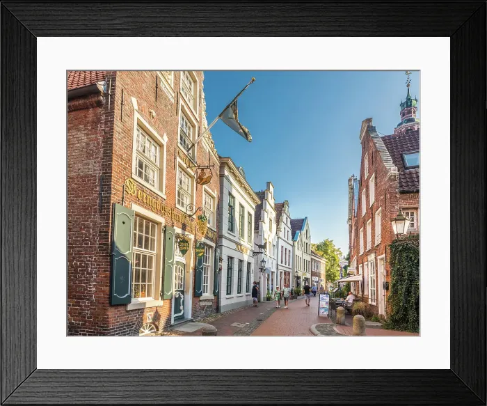 Framed Print : Historic houses on Rathausstrasse in the old town, Leer, East Frisia, Lower Saxony, Germany Framed Print : Historic houses on Rathausstrasse in the old town, Leer, East Frisia, Lower Saxony, Germany