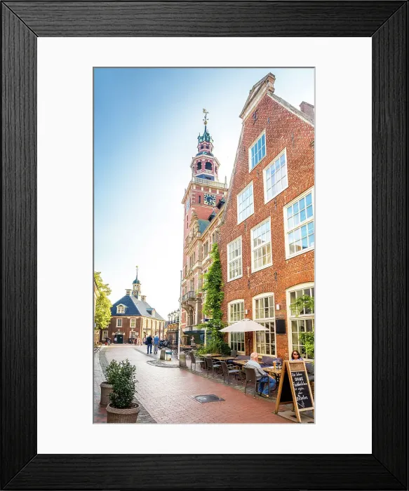 Framed Print : Historic houses on Rathausstrasse in the old town, Leer, East Frisia, Lower Saxony, Germany Framed Print : Historic houses on Rathausstrasse in the old town, Leer, East Frisia, Lower Saxony, Germany