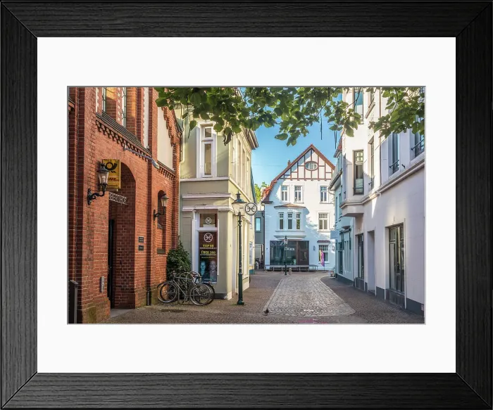 Framed Print : Small square in the old town of Oldenburg, Oldenburger Land, Lower Saxony, Germany Framed Print : Small square in the old town of Oldenburg, Oldenburger Land, Lower Saxony, Germany