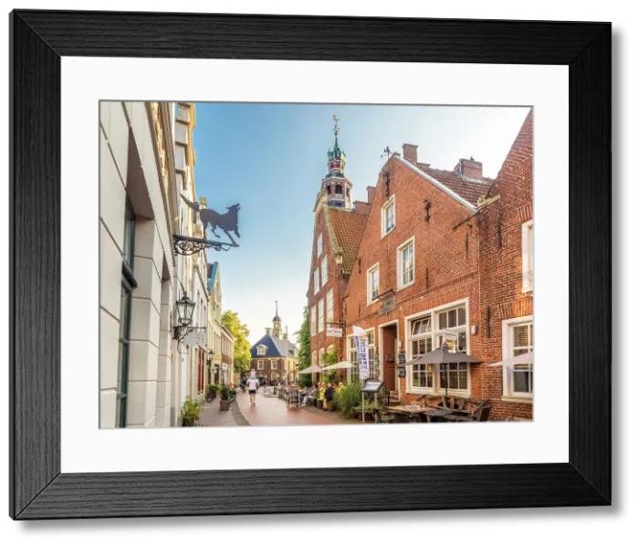 Framed Print : Historic houses on Rathausstrasse in the old town, Leer, East Frisia, Lower Saxony, Germany Framed Print : Historic houses on Rathausstrasse in the old town, Leer, East Frisia, Lower Saxony, Germany