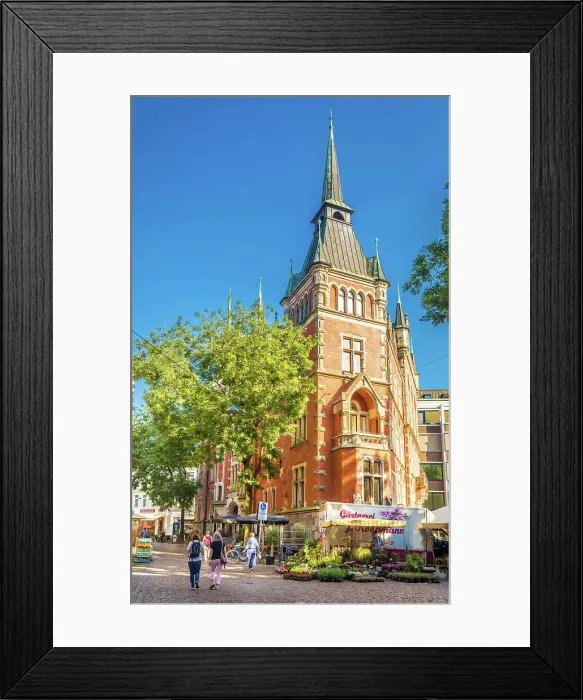 Framed Print : Flower stand at the weekly market with the Old Town Hall, Oldenburg, Oldenburger Land, Lower Saxony, Germany Framed Print : Flower stand at the weekly market with the Old Town Hall, Oldenburg, Oldenburger Land, Lower Saxony, Germany
