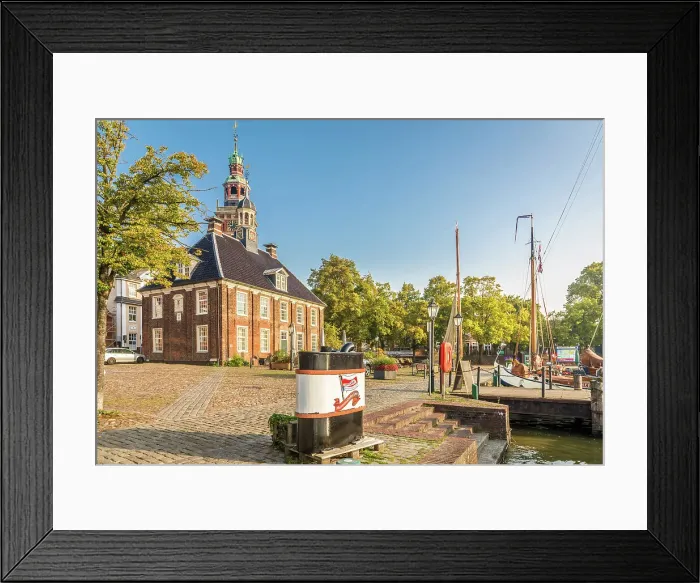 Framed Print : Morning mood at the museum harbor, Leer, East Frisia, Lower Saxony, Germany